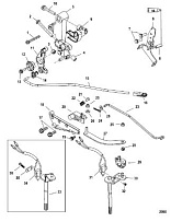 Рычаг переключения передач, румпель 4-Х ТАКТНОГО ПЛМ MERCURY 50 Серийный номер от 0T409000 до 1B344306