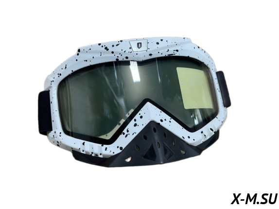 Очки зимние HETOSHI FJ05-2-1 (двойное стекло) цв. оправы Бело-черный цв.стекла прозрачный