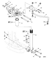 Рукоятка рулевого управления 4-Х ТАКТНОГО ПЛМ MERCURY 50 Серийный номер от 0P401000 до 0P515896